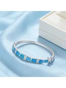 Multicolor Fire Opal Bangles Unique Design Light Silver Color Bangle For Women Fashion Jewelry For Daily Wear Luxury Disign Gift