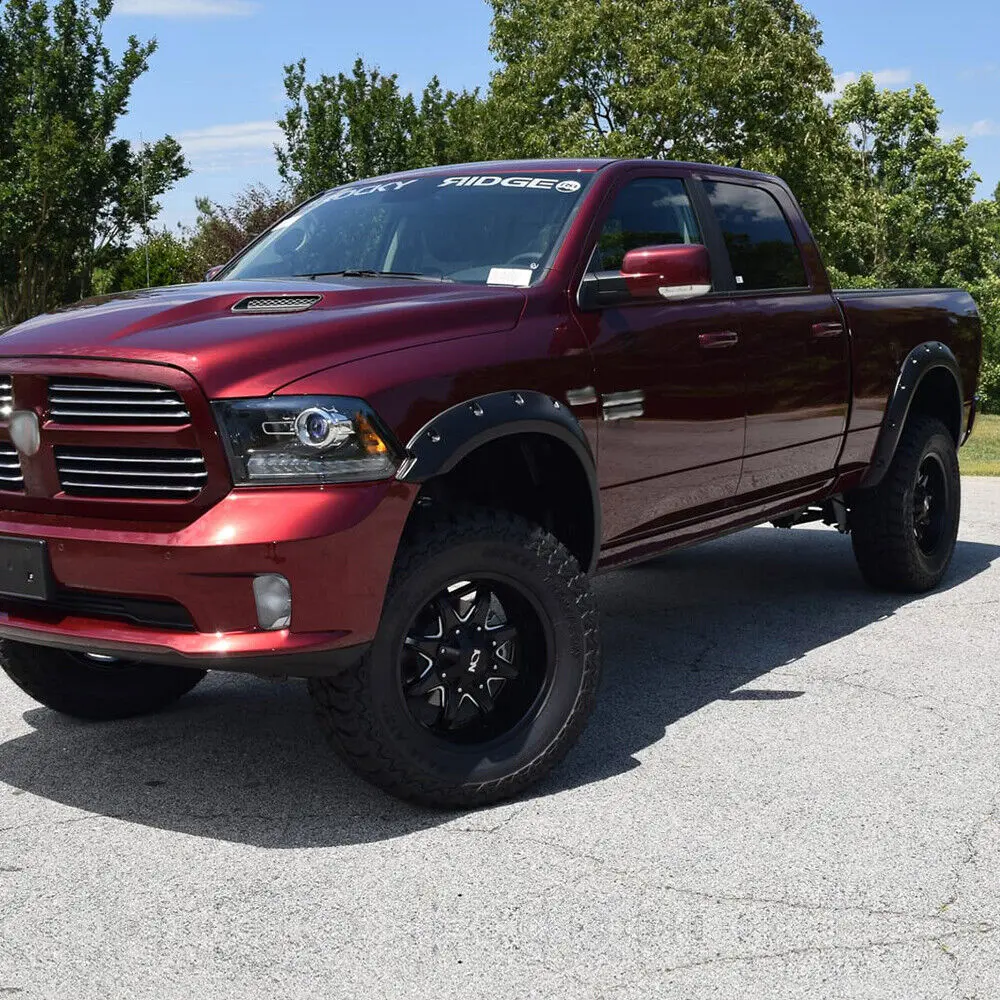 4Pcs Fit for 09-22 Dodge Ram 1500 3" Smooth Pocket-Riveted Wheel Fender Flares 4pcs G-PLUS