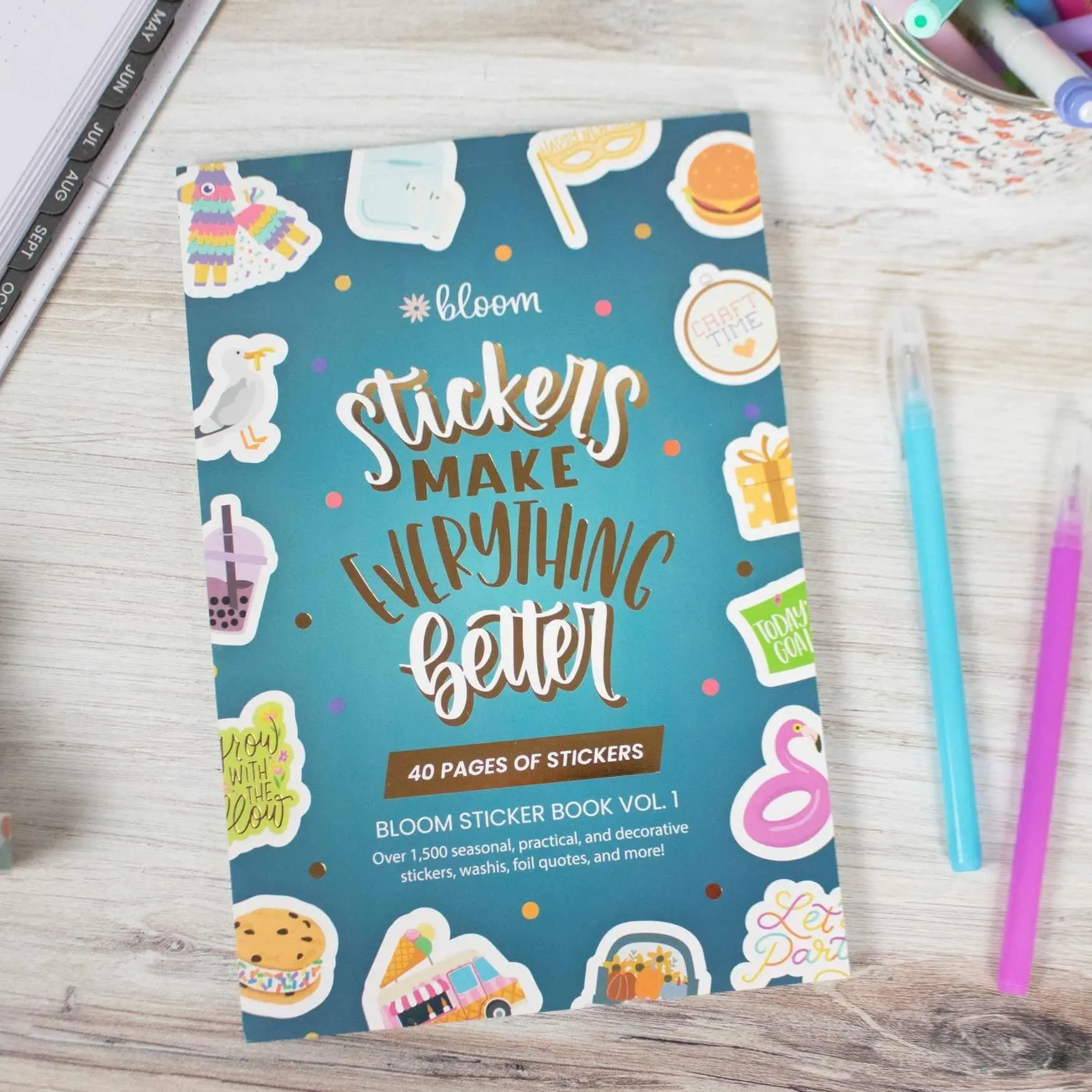 Bloom 40 Page Sticker Book Volume 1 - Stickers Make Everything Better with 1500 Seasonal Icons & Practical Headings for Planners Journals and Scrapbooks