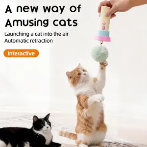 Automatic Cat Toy Launcher – Auto Retractable Plush Ball for Hands-Free Play