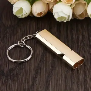 Single Golden Survival Whistle Keychain​ – Loud Audible Alert for Outdoor Emergencies, Hiking, and Adventure Safety