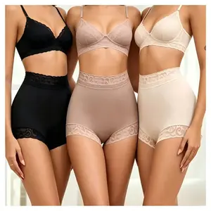 High Waist Shapewear Panty with Anti-Slip Silicone Band - Stretchy Breathable & Seamless Tummy Control Butt Lifting for Everyday Confidence Women's Basic Minimalist Multi Colors 3Pcs-BS