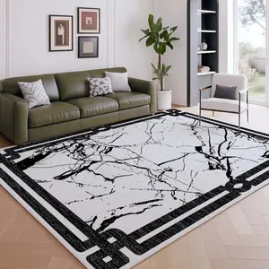 Modern Indoor Decorative Carpet, New Short Pile Pearl Velvet Material, Living Room Sofa Bedroom Bedside Non-Slip Rug, Office Chair Mat