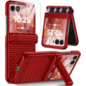 for Motorola Razr 2025 Case/Razr 2024 Case [Hinge Protection&Kickstand] [Built-in Front Screen Protector] [Anti-Slip][15FT Drop Protection] Shockproof Slim Phone Case for  Razr 2025/2024