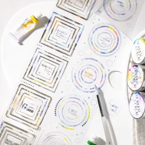 Colorful Border Tape Roll, Pet Material, Basic Frame Design, Ideal for Journaling, Scrapbooking & Water Bottle Decoration, Office Supplies