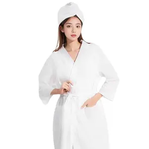 Lightweight Non Woven Disposable Bathrobe Quick Dry Hair Caps for Gym Users