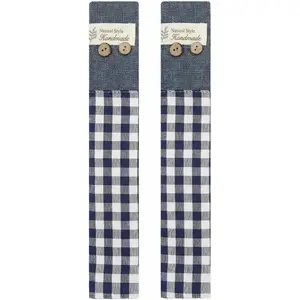 Refrigerator Door Handle Covers Washable Keep Appliance Clean for Fridge Microwave Stove Oven Catch  Stas Dust Dirty Fgerprt, Removable Refrigerator Handle Covers Set of 2 (Plaid)