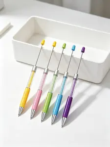 10 Beads Pens in Random Colors, Crystal Fragments Filled, DIY Jewelry Pens, 10 Refills, Cute Writing Pens for Women, Students, Teachers, Craft Enthusiasts, Gift Pen