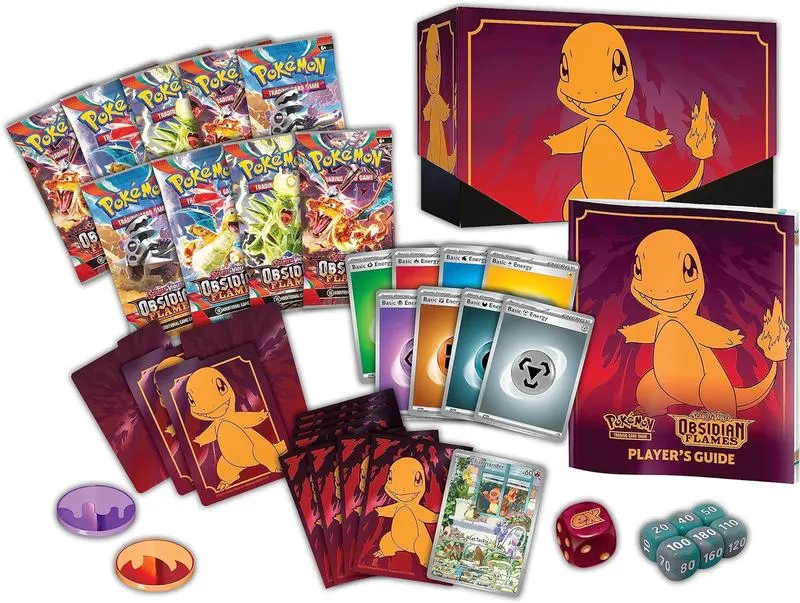 Pokemon Trading Card Game Scarlet & Violet Obsidian Flames Elite Trainer Box Featuring Charmander