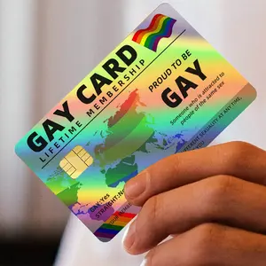 2Pcs/Pack LGBTQ + Pride Lifetime Membership Holography Debit Card Sticker, Privacy Gay Card Cover for Credit & ID Cards