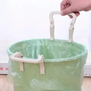 2-Piece Durable Non-Slip Trash Clips, Easy-to-Install Space-Saving Mini Bin Trash Holder for Kitchen, Home Organization