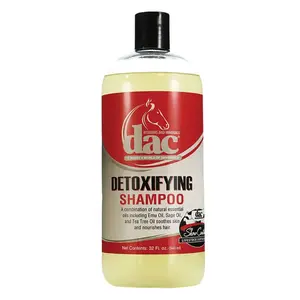 DAC Detoxifying Shampoo for horses- 32 Fl Oz - Gentle pH Balanced Formula with Emu Oil, Sage Oil & Tea Tree Oil - Antimicrobial & Anti-Inflammatory - Safe for Cuts & Abrasions