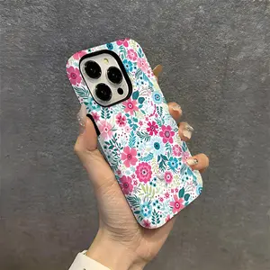 A beautifully designed double-layered protective case with a spring floral design, this durable 2-in-1 case is compatible with iPhone 17/16/15/14/13/12/11 Pro Max/Plus/Pro and Samsung Galaxy S25/S24/S23 Ultra series. Ideal for couples.