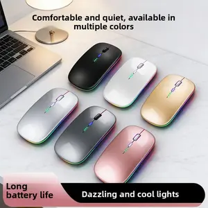 Wireless Mouse Dual Mode 2.4g Bluetooth-compatible, Glowing Type-C Charging, Battery Display, Suitable for Laptop iPad PC, Office Learning Use