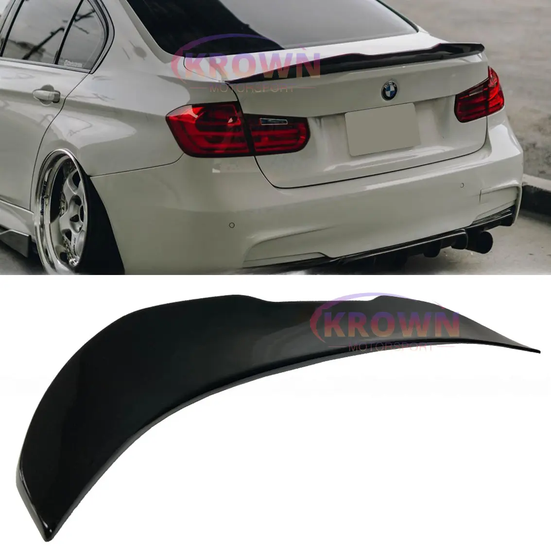 FITS 2012-2018 BMW F30 F80 M3 GLOSSY BLACK PSM STYLE HIGHKICK DUCKBILL REAR TRUNK SPOILER WING