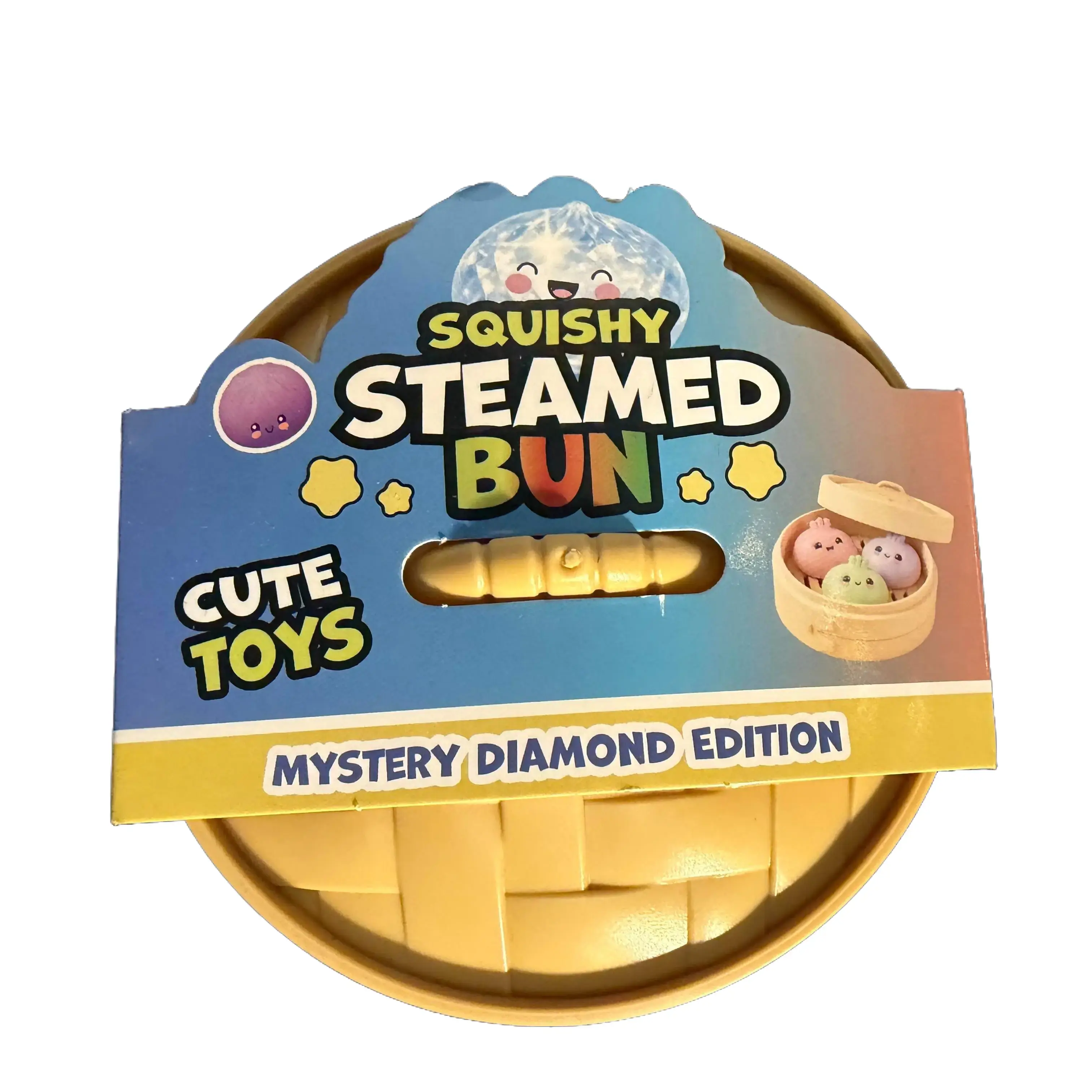 Squishy Steamed Bun - Mystery Diamond Edition - Contains 3 mini suprise dumplings in one steam basket