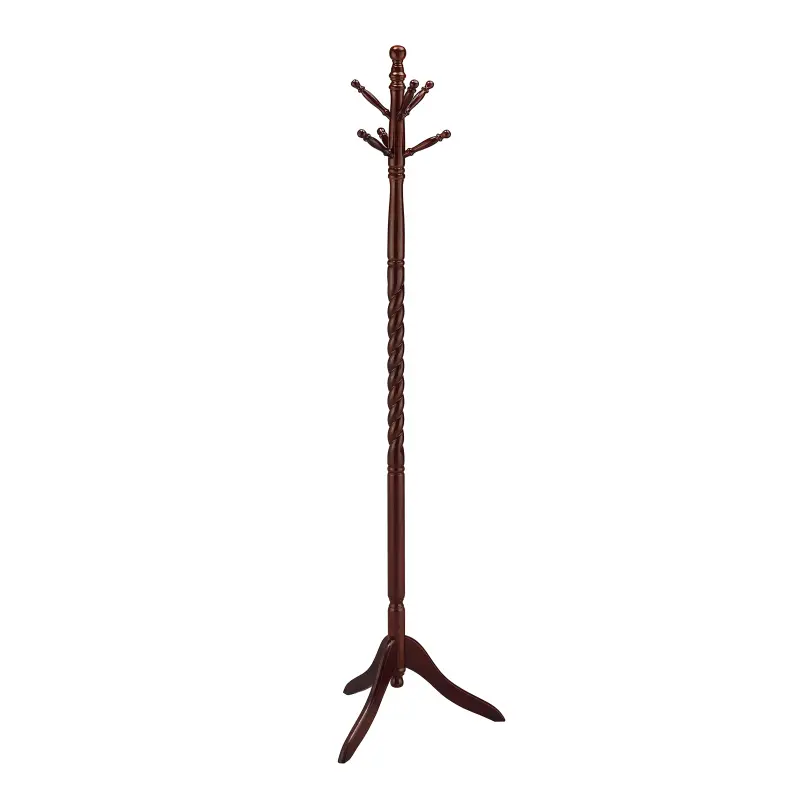 71.5" Tall Wooden Standing Coat Rack" Twist" with Cherry finish
