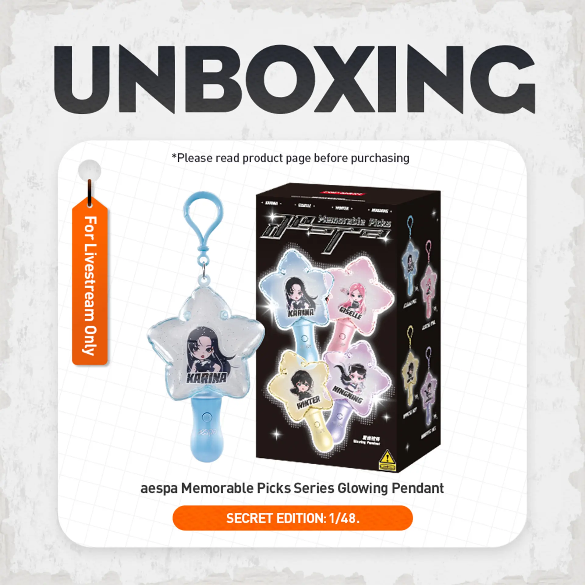 Unboxing-aespa Memorable Picks Series Glowing Pendant Blind Box, Keychain, Bag Charm-3.0