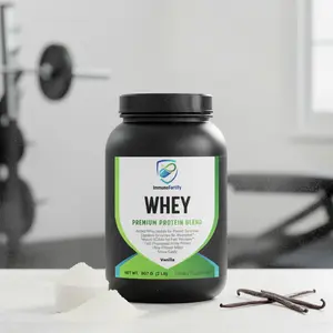 ImmunoFortify Whey Premium Protein Blend Vanilla 907g Added Whey Isolate Digestive Enzymes for Superior Recovery & Muscle Growth