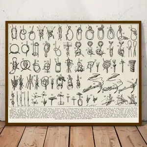 [UNFRAMED POSTER] Vintage Nautical Knot Poster | Un Indoor Living Room Bedroom Home Decor, Nautical Decor, Nautical Gift, Nautical Art Print, Durable Print