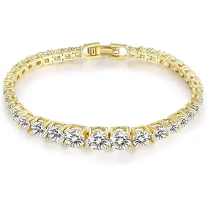Gemsme 3-6MM Graduated Tennis Bracelet Round Cut Cubic Zirconia Classic For Women Jewelry Luxury BC-36285-g