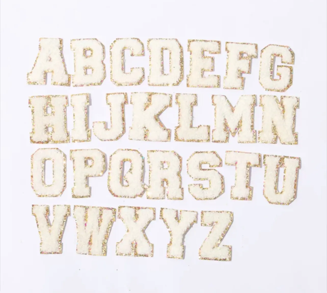 White Glitter Patches
