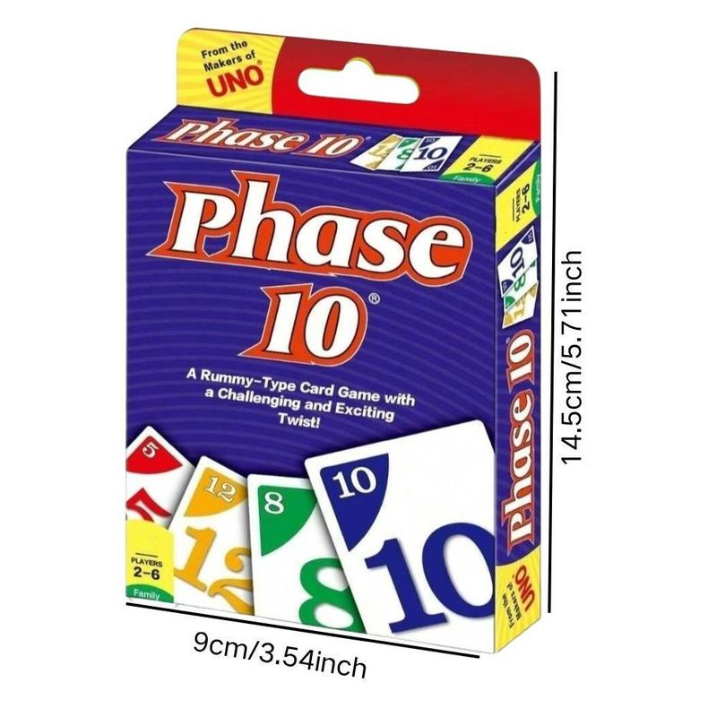 Uno Flip Card Game Phase 10 Theme Social Board Party Game, Kids Toy, Fun Family Game, Perfect for Parties and Gatherings
