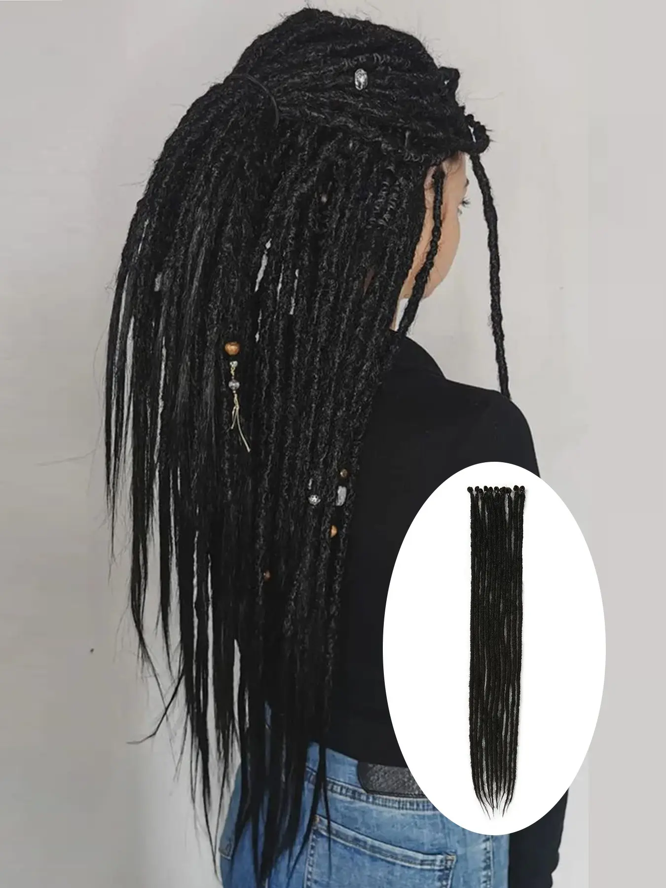 24 Inch Synthetic Dreadlock Extensions 10 Strands Hippie Single Ended Dreads Ombre Blonde 0.6 cm Width Loc Extensions Reggae Style Crochet Hair Synthetic Braid for Women Synthetic Faux Locs Christmas New Year Carnival Music Festival