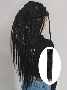 24 Inch Synthetic Dreadlock Extensions 10 Strands Hippie Single Ended Dreads Ombre Blonde 0.6 cm Width Loc Extensions Reggae Style Crochet Hair for Women  Christmas New Year Carnival Music Festival