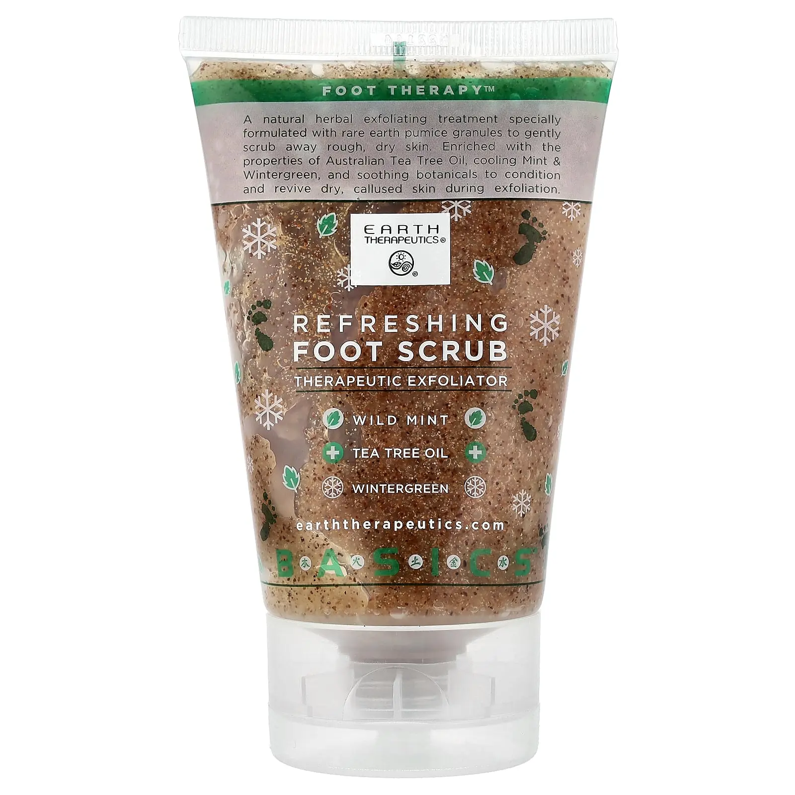 Earth Therapeutics Basics, Refreshing Foot Scrub, Therapeutic Exfoliator, 4 fl oz (118 ml)