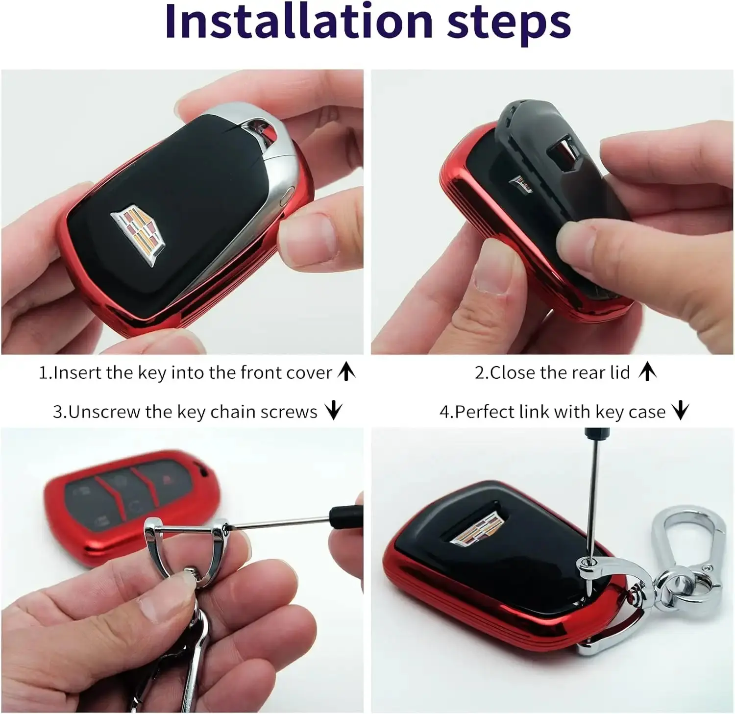 Key Case + Metal Key Chain (Black)