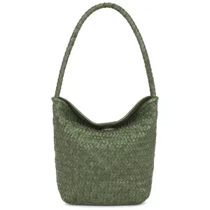 Madewell Handwoven Shoulder Bag in Golf Green