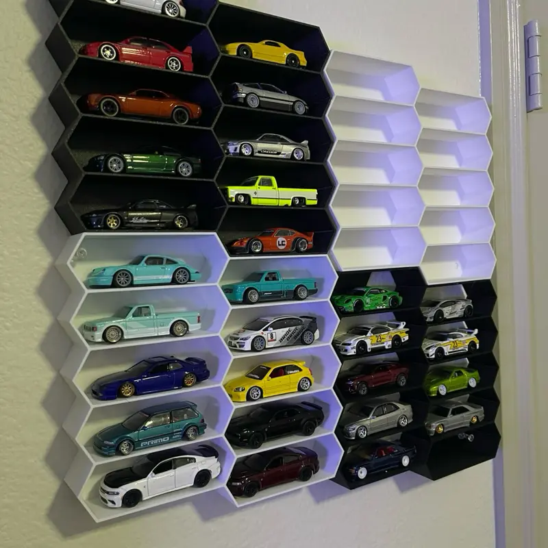 Hexagonal Hot Wheels Shelf