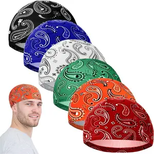 6 Pcs Cooling Skull Cap Motorcycle Helmet Liner Men Women Sweat Wicking Beanie Bicycle Running Cap Head Wrap