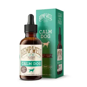 Hemp Well Calm Dog – 2oz Natural Hemp Oil for Dogs – Stress & Anxiety Relief, Separation Support, Fireworks & Travel Calming Aid