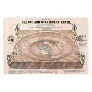 Ferguson 1893 Square and Stationary Earth Flat Earth Indoor and Outdoor Silk Posters