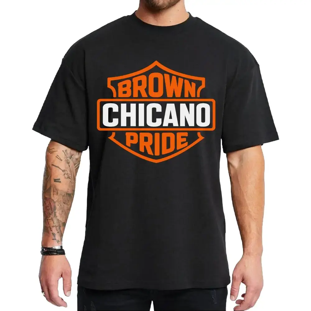 Chicano Brown Pride Logo moto, Chicano Clothes Chicana Cholo Chola Style Clothing Unisex Hoodie Medium Heavy Sweatshirt for Men & Women Streetwear
