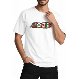 2026 Soccer Tournament Graphic T-Shirt 100% Cotton Tee – North America Football Fan Short Sleeve for Men Women