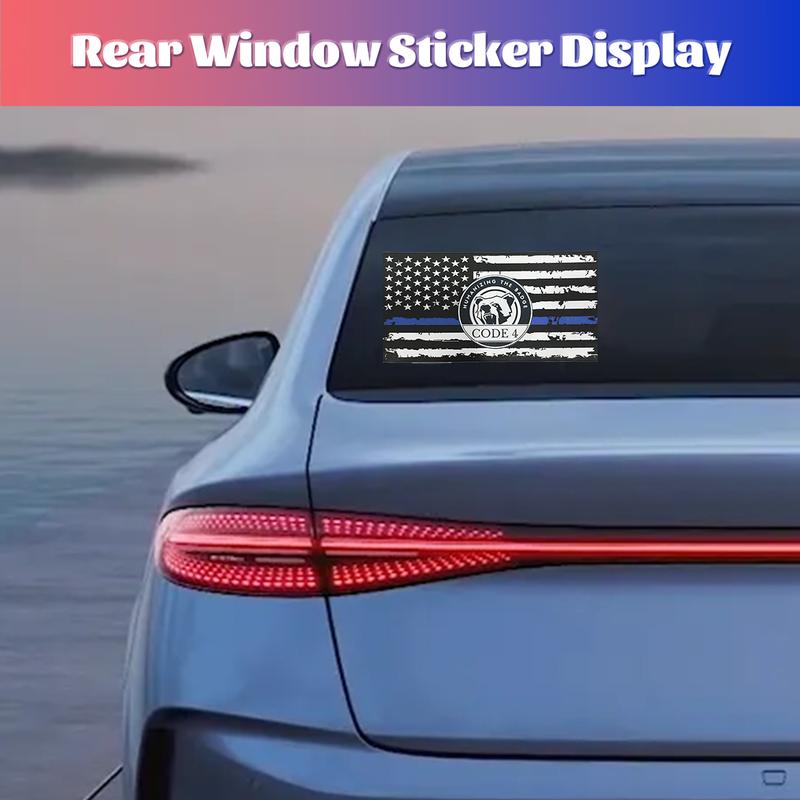 5 pieces "Thin Blue Line Decal: Code 4—A Badge Upheld by Every Heartbeat"