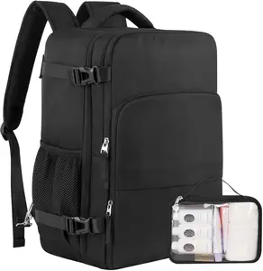 Travel Backpack for Men Women, Personal Item Travel Bag with Multi-Pockets, Airline Approved Carry on Backpack Fits 16inch Laptop, Waterproof Casual Backpack for College, Travel, Work