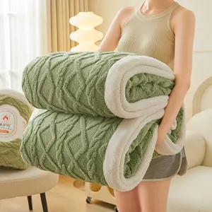 A Soft Taffeta Sherpa Blanket, Warm Thick for Bed Sofa Office Camping, Durable and Double-sided, Versatile Gift