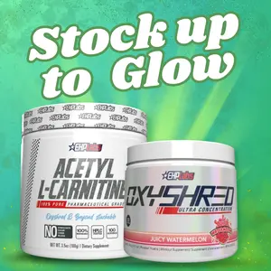 EHPlabs OxyShred 33 Serve Pre Workout + Acetyl L-Carnitine 100g Stack |  Pre Workout & Metabolism Support Stack | Unflavoured L-Carnitine Powder | Supports Energy Production, Focus & Daily Performance | Vegan Friendly