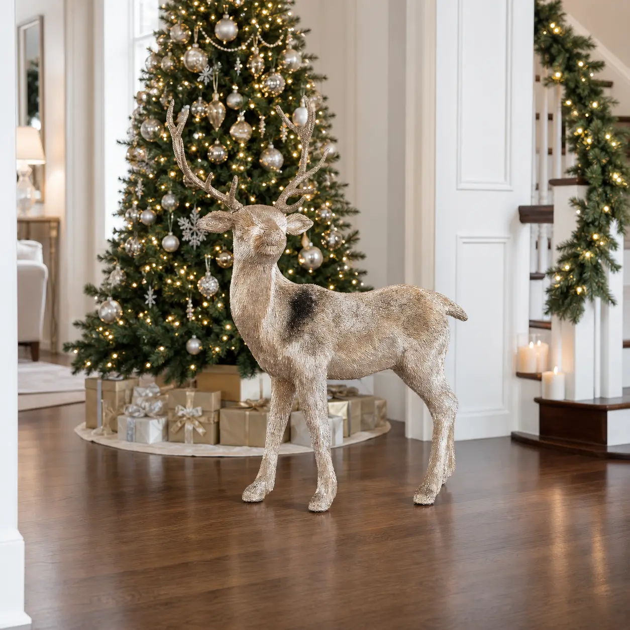 5 FT Gold Standing Deer