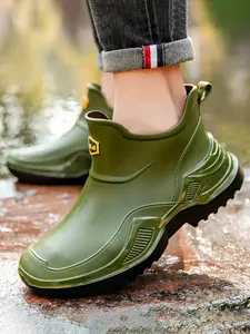 Unisex Fashionable Rain Boots, Garden Boots, Anti-Slip Comfortable PVC Water Shoes, Outdoor Lightweight Short Boot for Fishing and Work, Waterproof Outdoor Footwear Durable Non Slip Everyday Stylish Quality