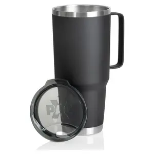 212 MAIN Maxam KTXTUM64HBLK 64oz Double-Wall Insulated Vacuum Tumbler, Black Vacuum Flask
