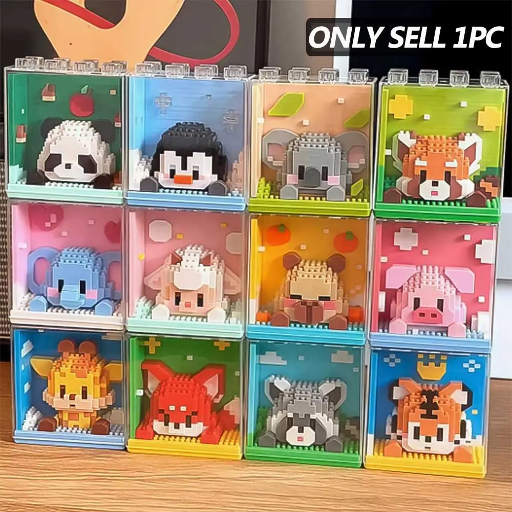 Cute Animal Design Micro Model Building Block, Diy Building Block, 1 Box Mini Pets Block Figures Stem Building Blocks with Display Box, City Cartoon Animal Diamond Bricks Toy, Gift for Her, Miniature Set, Building Blocks Set