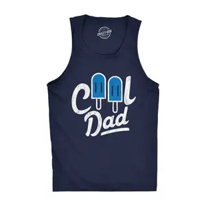 Mens Cool Dad Popsicle Fitness Tank Funny Summer Fathers Day Appreciation Graphic Tanktop Funny Workout Shirt for Men with Plus Sizes Dad Joke Tank Top for Men Novelty Tank Tops for Guys Navy