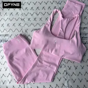 DFYNE Racerback Sports Bra for Women| Seamless High Support Workout Top, Criss Cross Push Up Gym Yoga Bra