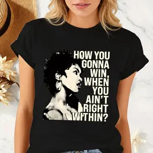 Womens Casual Short Sleeve Graphic T Shirt Inspirational Quote Tee Polyester Round Neck Spring Summer Fashion Top Trendy Comfortable Streetwear