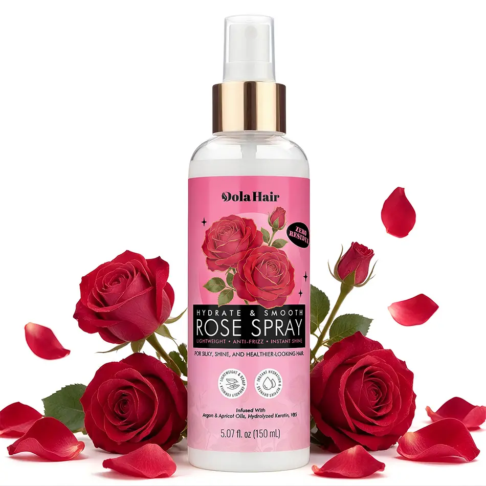 Dola Hair Rose Spray for Hair, Lightweight Rose Hair Mist for Moisture & Refreshing, Hydrating Hair Spray for Natural Hair, Braids, Curls & Protective Styles